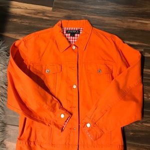 Vintage perry Ellis orange Jean jacket